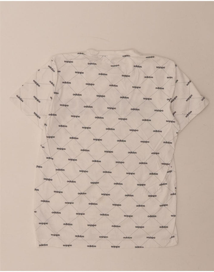 ADIDAS Mens Graphic T-Shirt Top Small White Cotton Vintage Adidas and Second-Hand Adidas from Messina Hembry 