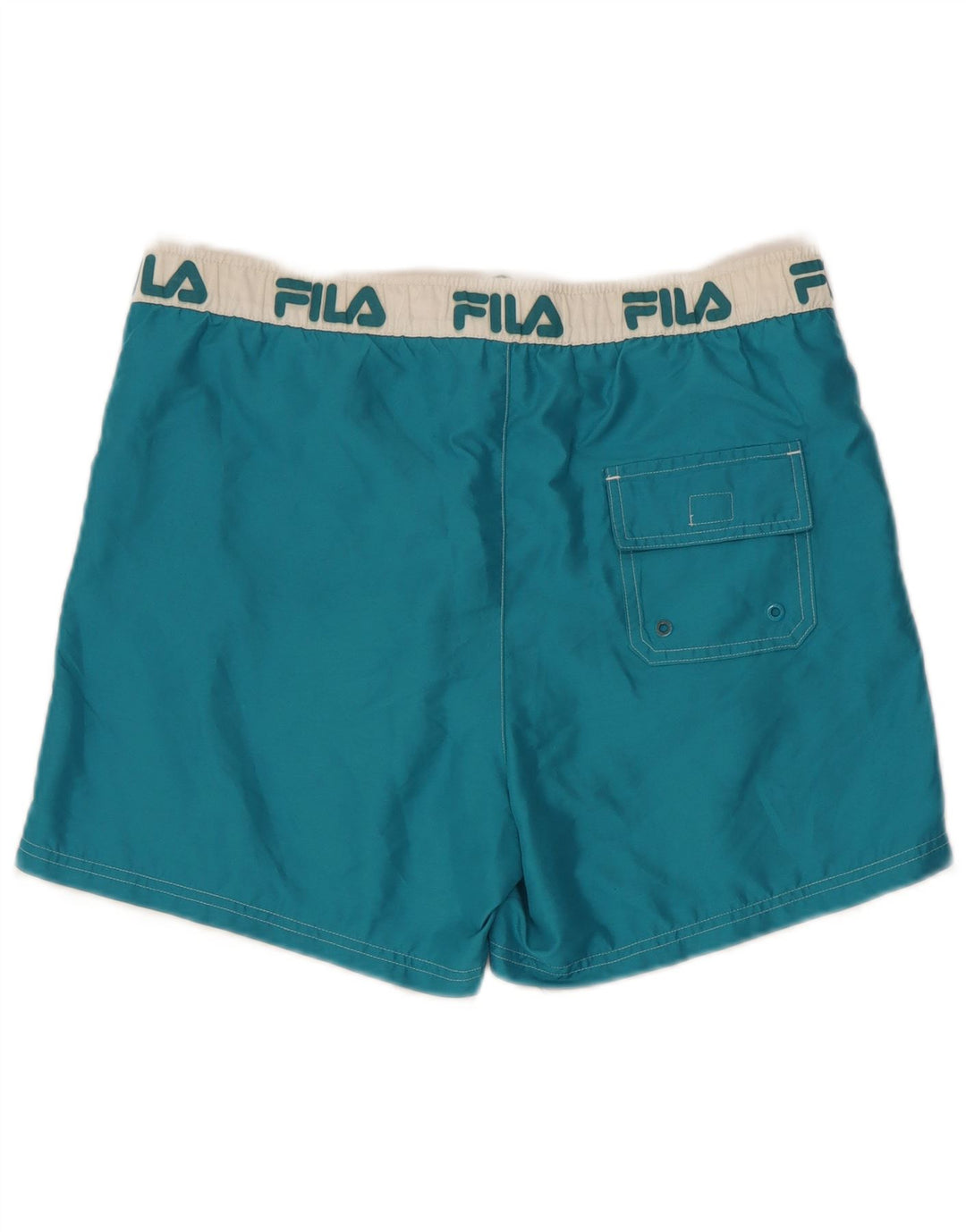 Pantaloni scurți de înot cu grafică Fila pentru bărbați, albastru mediu, poliester color bloc