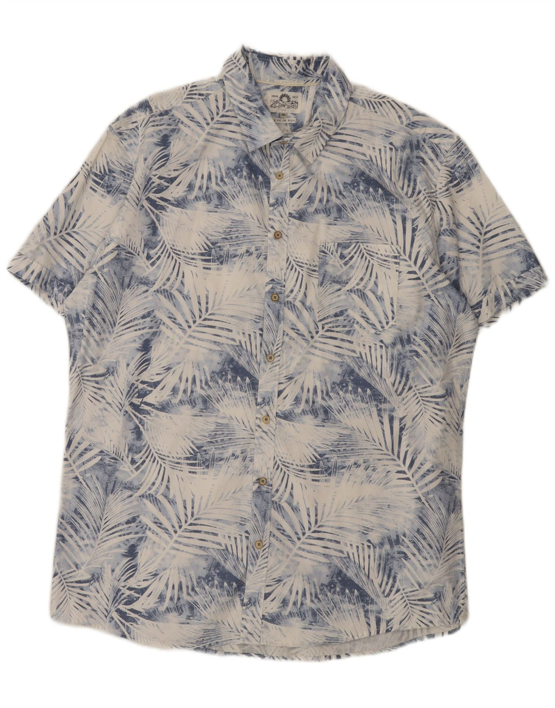Cămașă cu mânecă scurtă Celio pentru bărbați 2XL, bumbac cu flori albastre