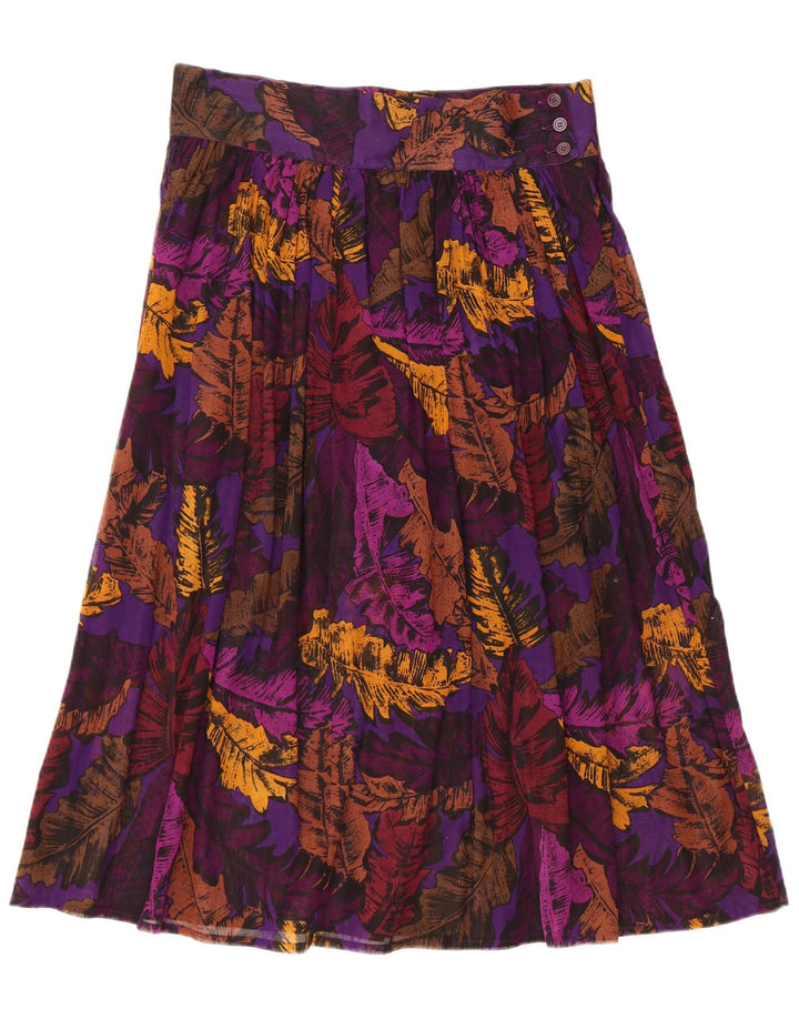 Fusta plisată vintage pentru femei US 6 Medium W32 Multicolor Floral