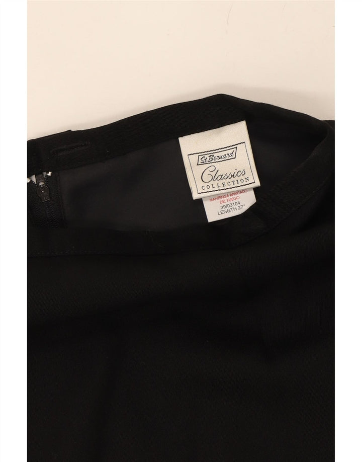 ST. BERNARD Womens Pencil Skirt UK 14 Medium W30  Black Polyester Vintage St. Bernard and Second-Hand St. Bernard from Messina Hembry 