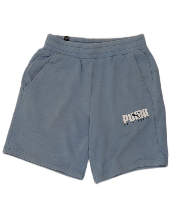Pantaloni scurti sport grafic Puma pentru femei UK 8 Small Blue Bumbac