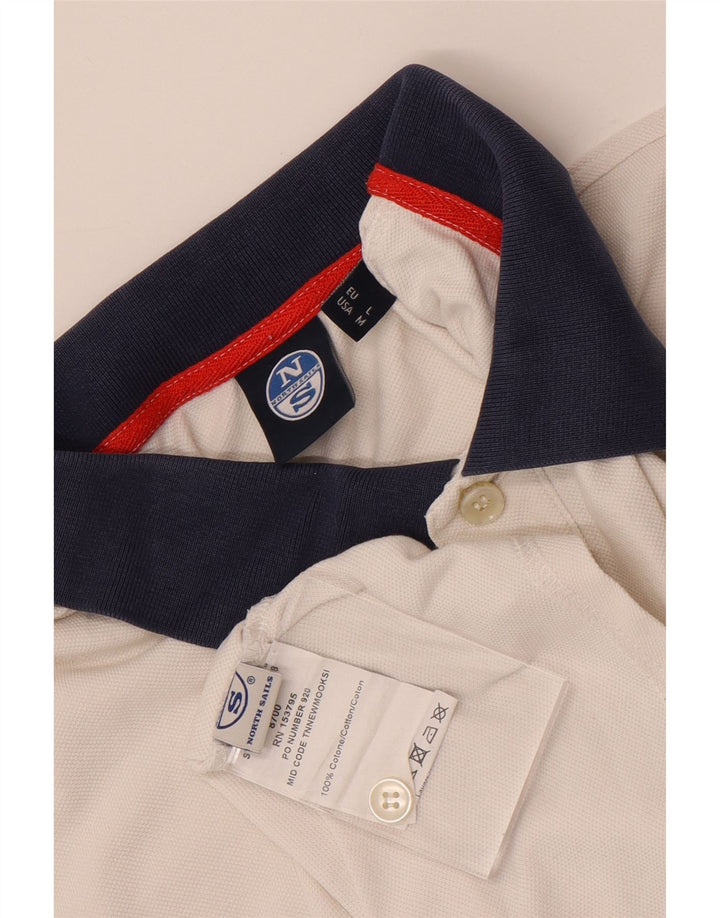 Tricou polo North Sails pentru bărbați, mediu alb, bloc de culoare
