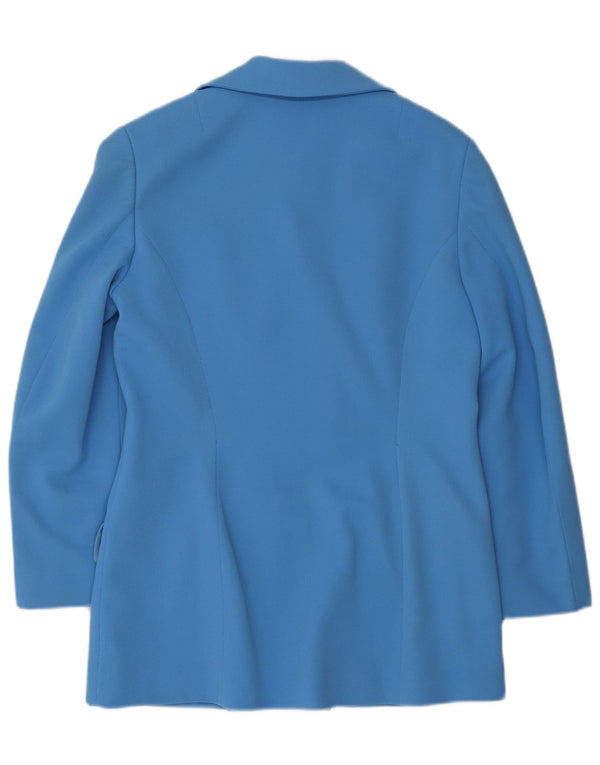 Jachetă pentru femei VINTAGE Blazer dublu piept UK 12 Medium Blue
