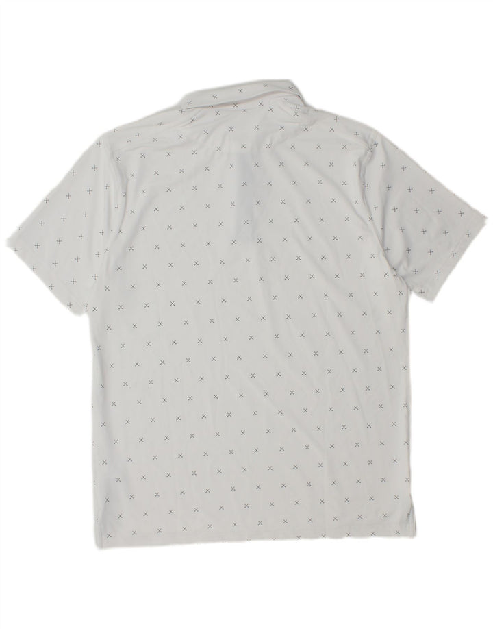 Tricou polo Nike pentru bărbați Dri Fit Poliester geometric alb mediu