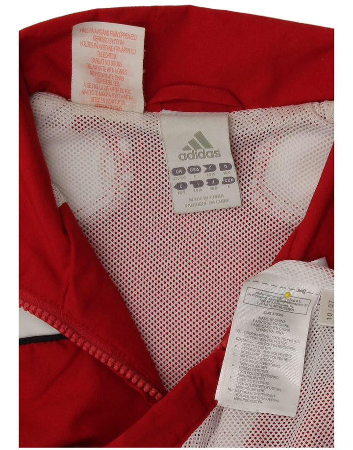 Jachetă de trening pentru băieți Adidas 13-14 ani Poliester color bloc roșu