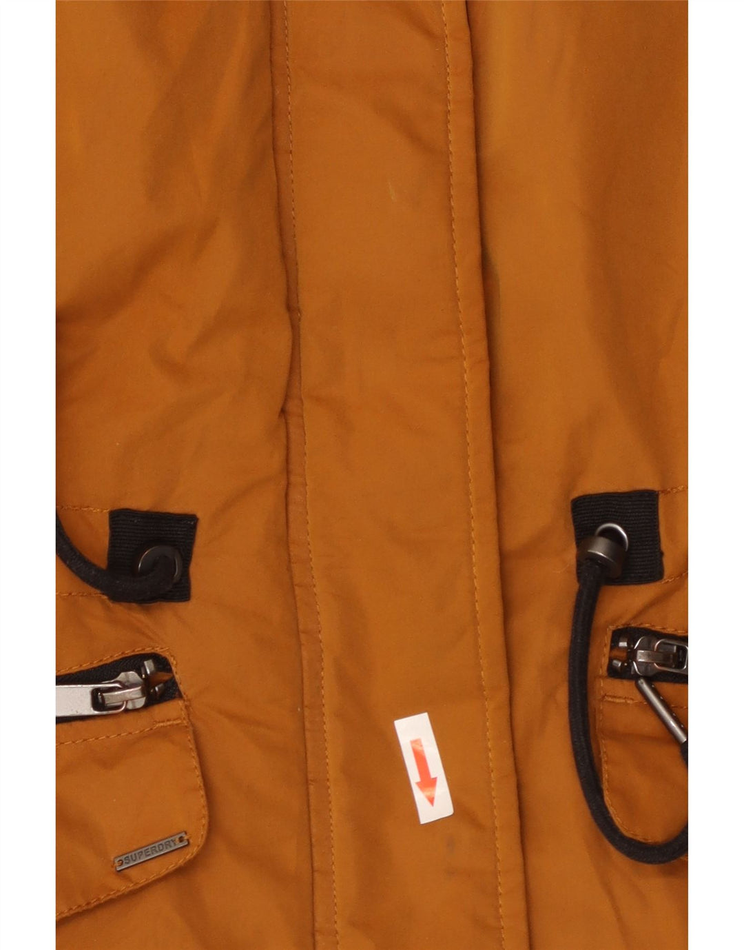 SUPERDRY Jachetă de vânt cu glugă pentru femei UK 8 Poliester portocaliu mic