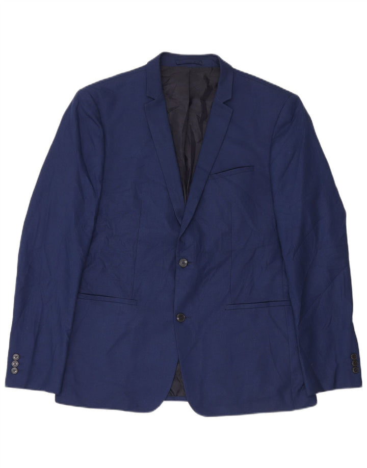 Jachetă Blazer Slim Fit cu 2 nasturi pentru bărbați Zara EU 54 XL Bleumarin