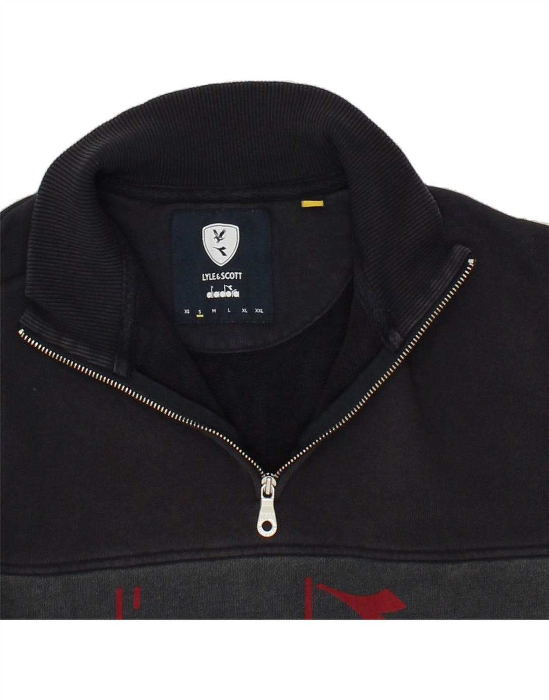 Pulover pentru bărbați DIADORA, cu grafic, cu fermoar, cu gât, roșu