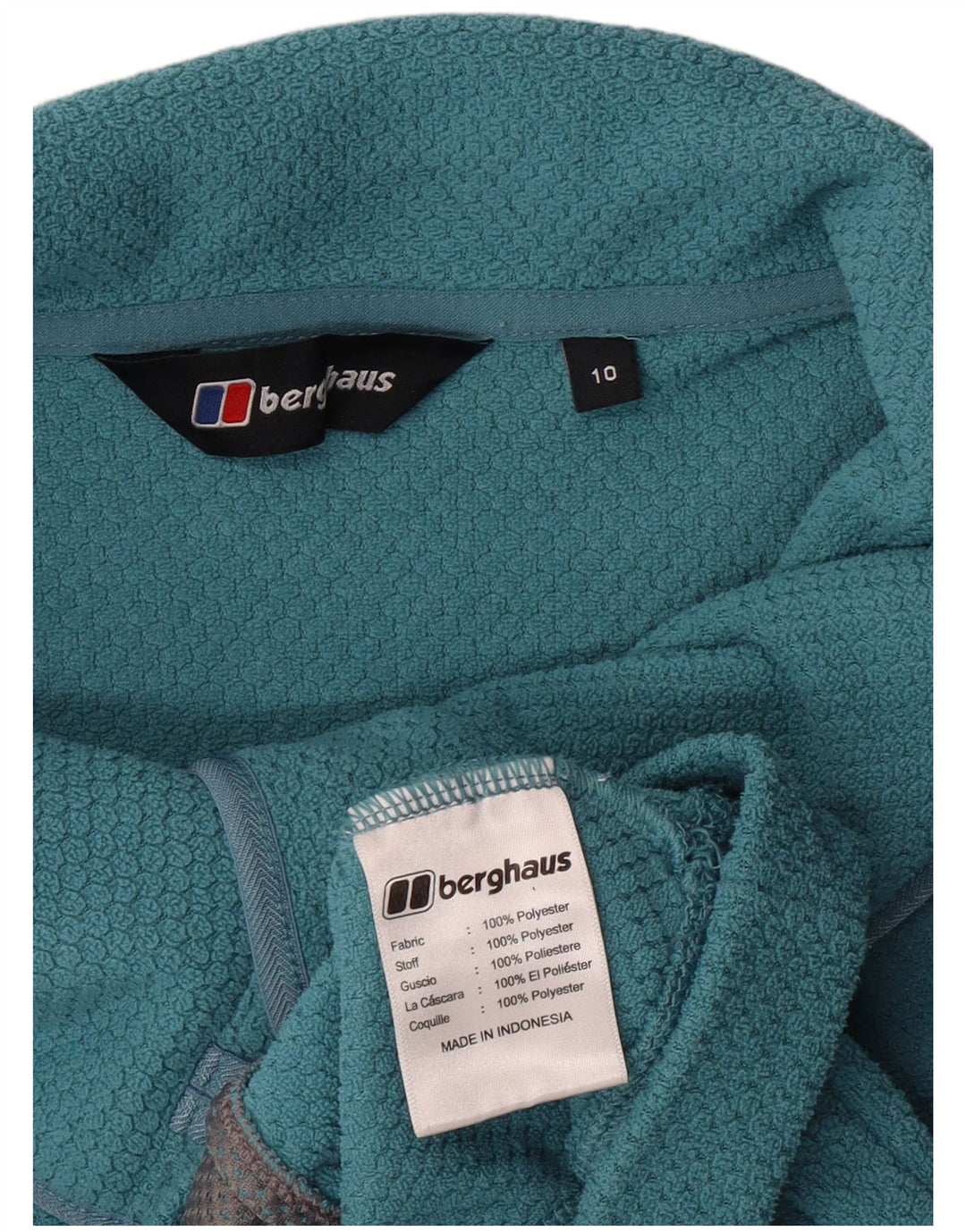 BERGHAUS Womens Button Neck Sweatshirt Jumper UK 10 Small  Turquoise