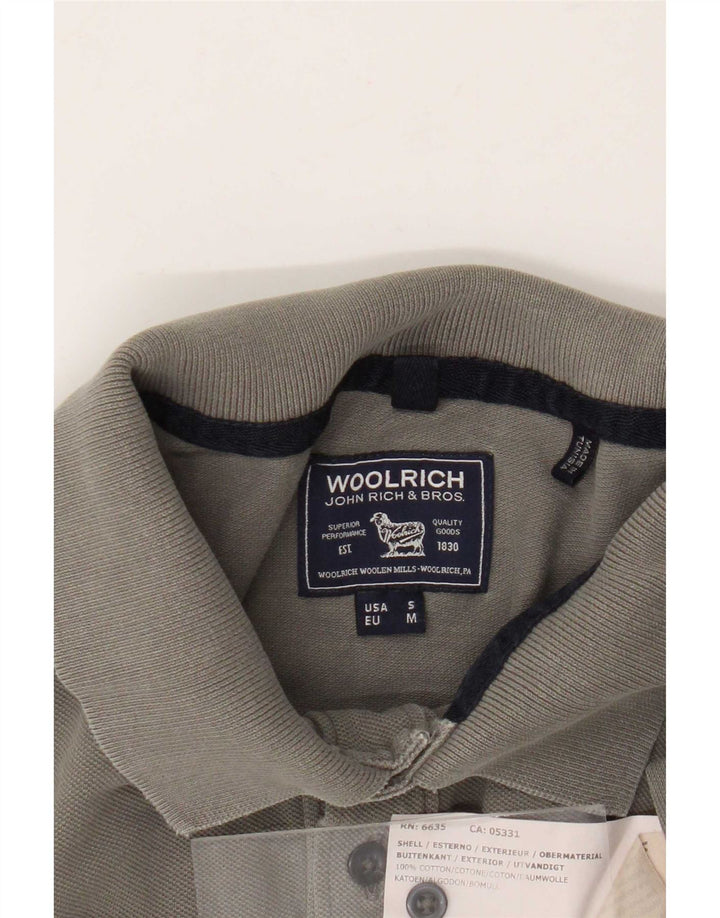 Tricou polo pentru bărbați Woolrich, bumbac gri mic