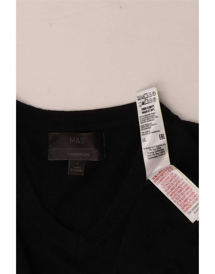 Pulover pentru bărbați Marks & Spencer, cu decolteu în V, mic, negru, acrilic