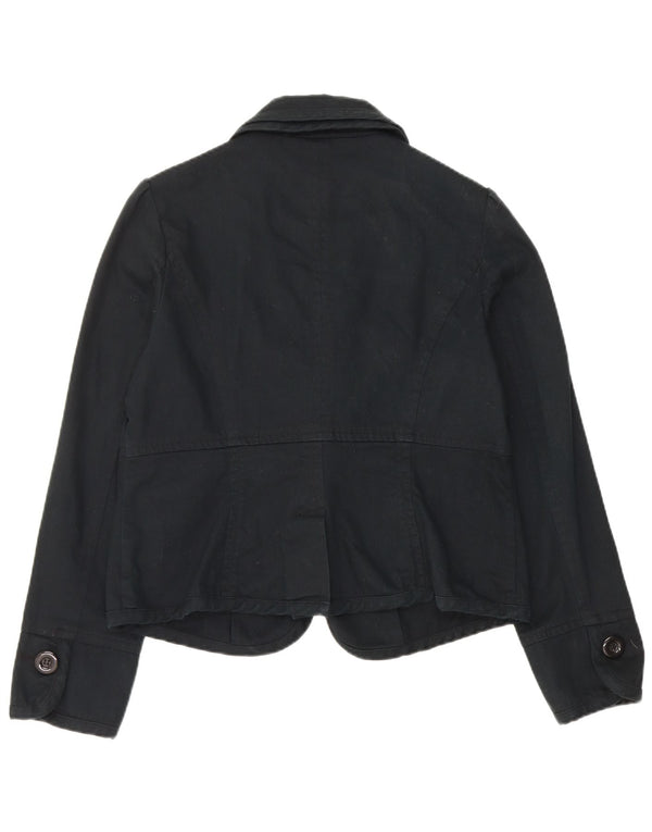 Sacou blazer pentru femei Monsoon cu 1 nasture UK 16 mare, bumbac bleumarin