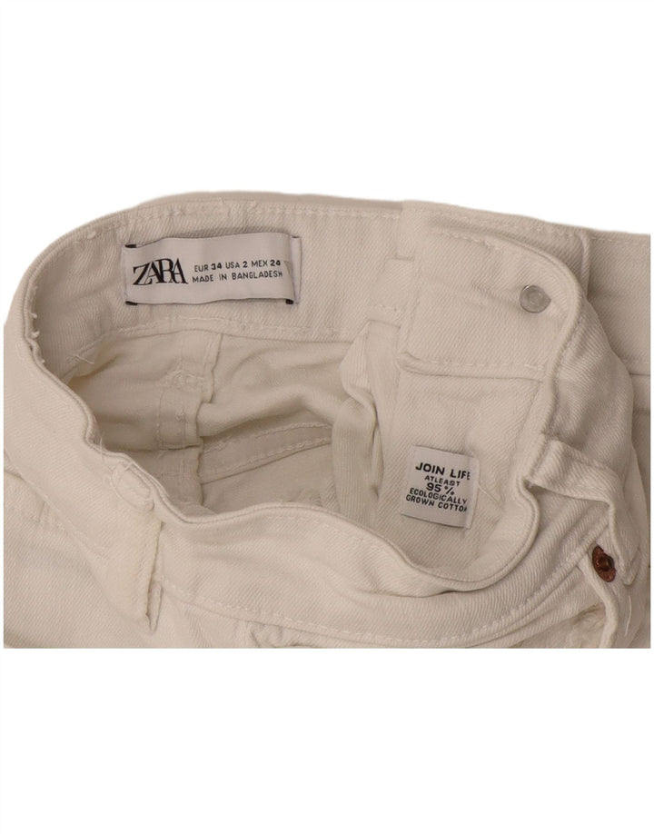Blugi Zara Femei Bootcut EU 34 2XS L24 L26 Bumbac Alb