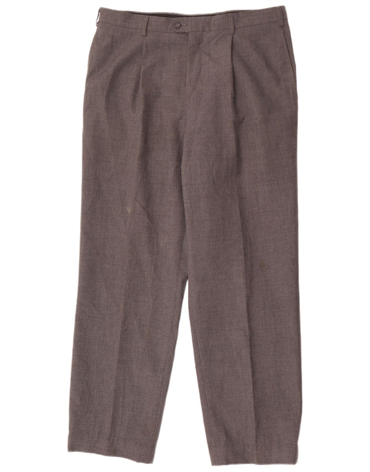 Pantaloni drepți Yves Saint Laurent pentru bărbați L36 L30 poliester gri