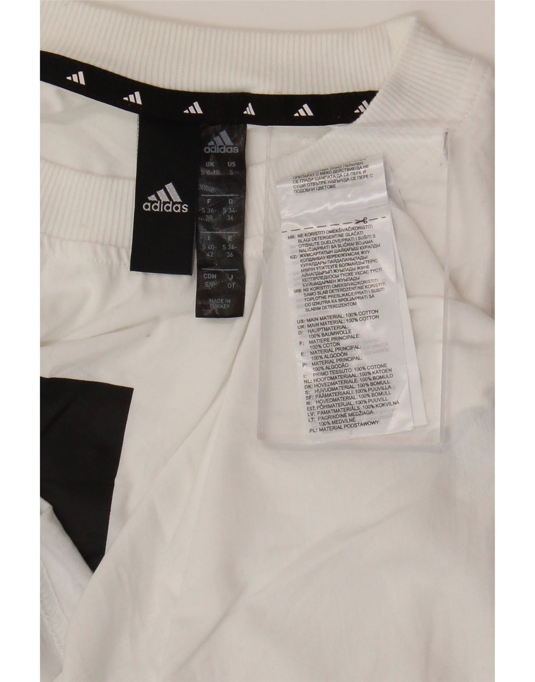 Tricou cu grafic supradimensionat pentru femei ADIDAS Top UK 10 Bumbac alb mic