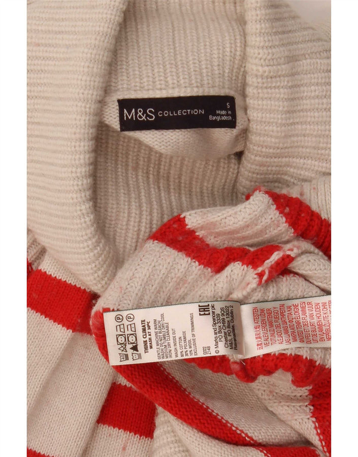 Pulover pentru femei Marks & Spencer cu gât rulat, cu dungi albe mici, UK 10