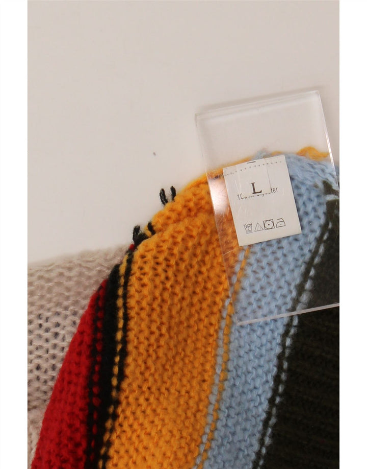 VINTAGE Pulover cu gât de barcă pentru femei UK 14 mare, multicolor