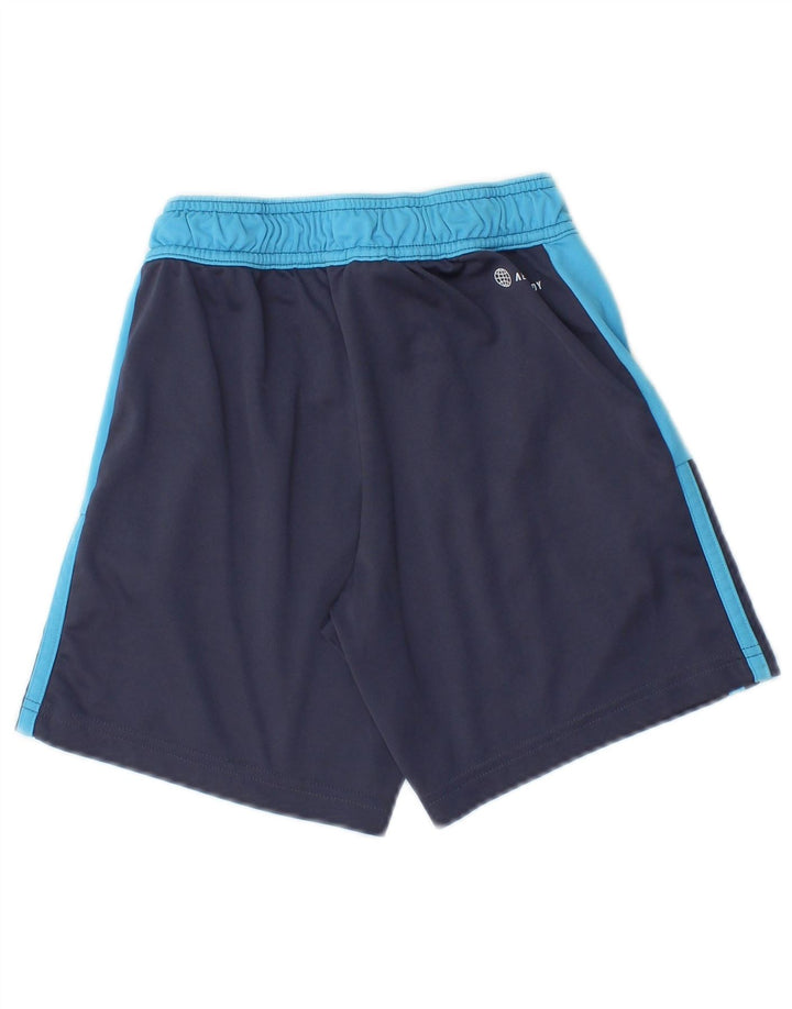 Pantaloni scurți sport pentru băieți Adidas 9-10 ani, albastru bleumarin, poliester color bloc