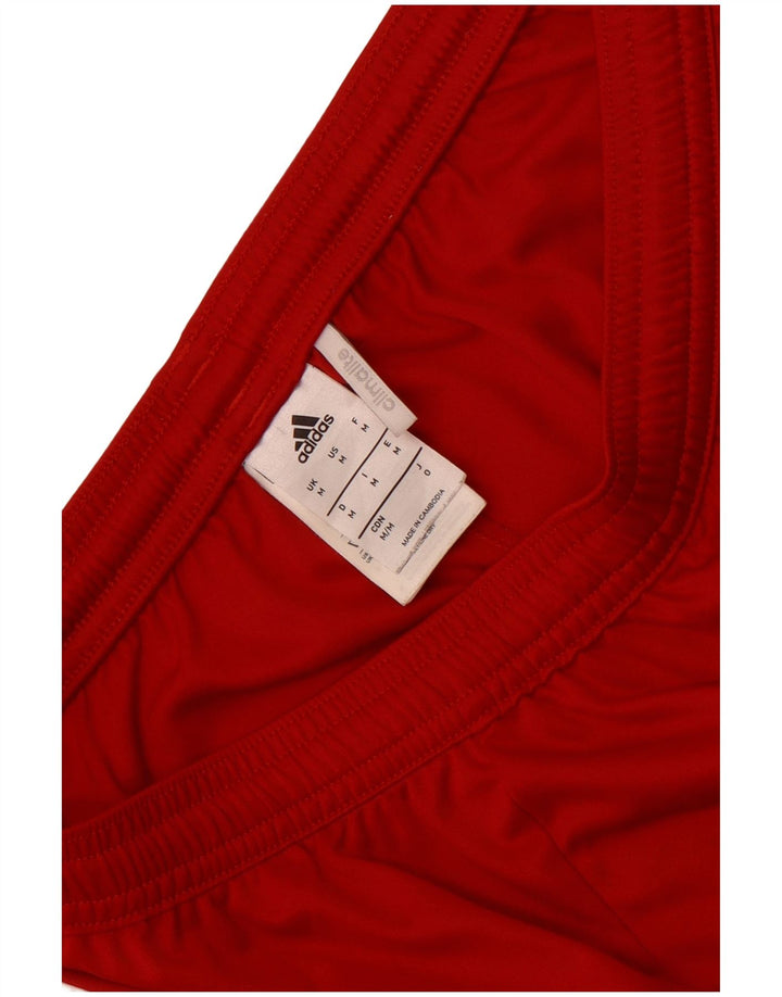 Pantaloni scurți sport pentru bărbați Adidas Climalite, roșu mediu, poliester color bloc