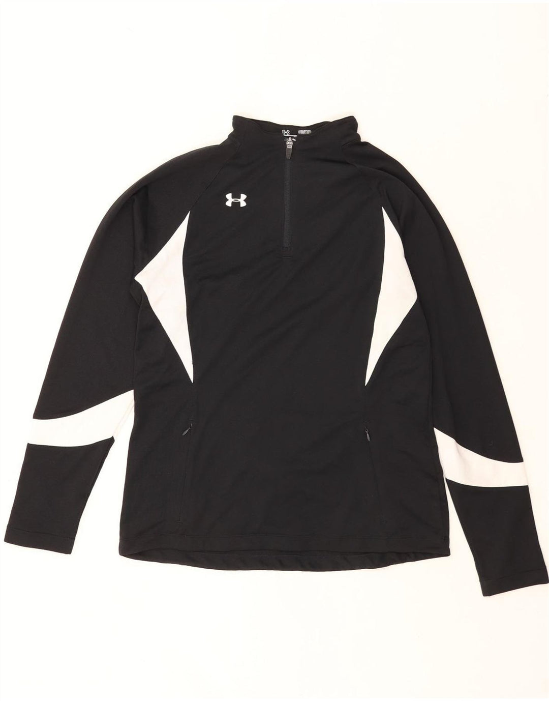 Top de trening Under Armour pentru bărbați, cu fermoar și gât, negru, colorblock