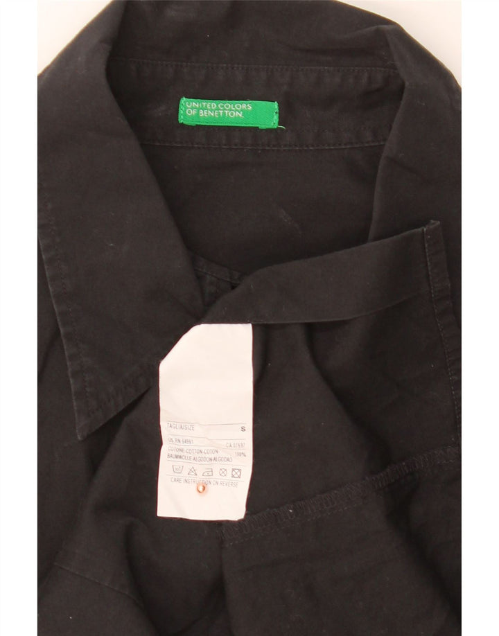 BENETTON Womens Shirt UK 10 Small Black Cotton