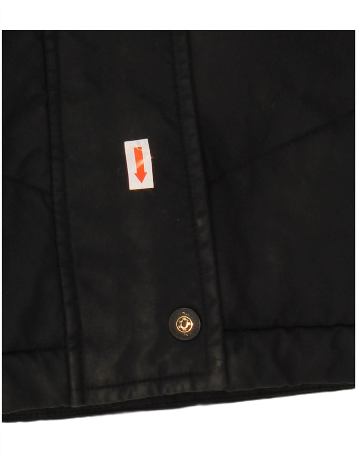 TRUE RELIGION Jachetă căptușită pentru femei UK 16, mare, negru, poliester
