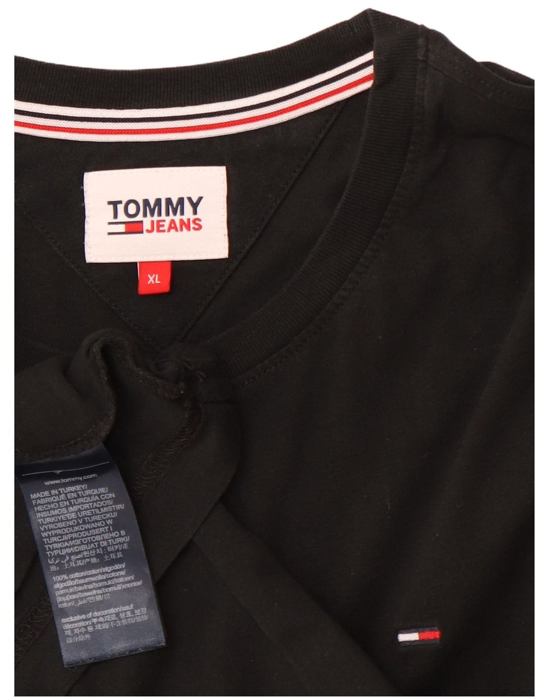 TOMMY HILFIGER Tricou Bărbați Top XL Bumbac Negru