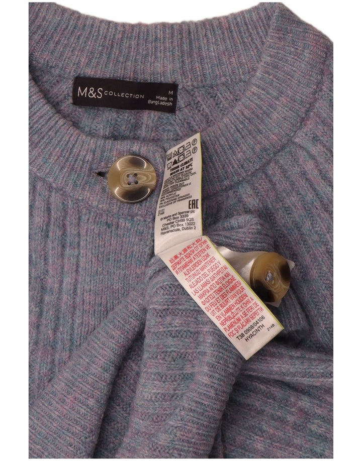 Pulover cardigan crop pentru femei Marks & Spencer UK 14 Medium Blue Flecked