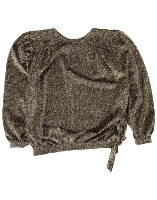 Bluză vintage pentru femei, cu croială relaxată, UK 18 XL, cu pete aurii