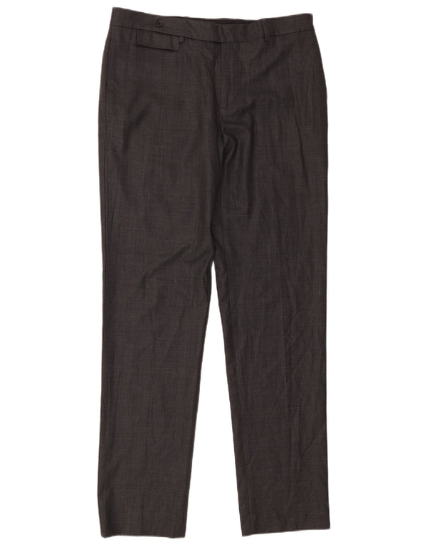 Pantaloni de costum drepți pentru bărbați Zara EU 44 Mari L34 L34 Lână gri