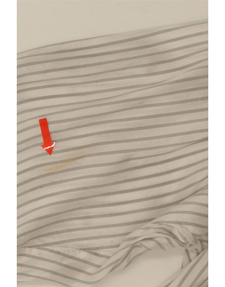 Cămașă înaltă Benetton pentru femei UK 10 Small White Striped Viscose