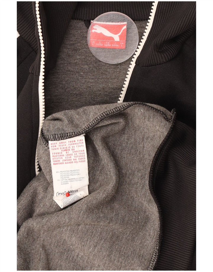 Jachetă de top pentru trening grafic Puma pentru bărbați, mare, negru, poliester color bloc