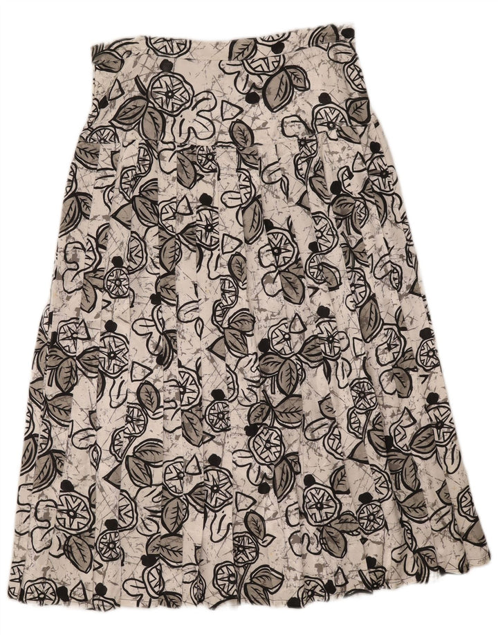 Fusta Midi plisată Vintage pentru femei W29 Medium White Floral