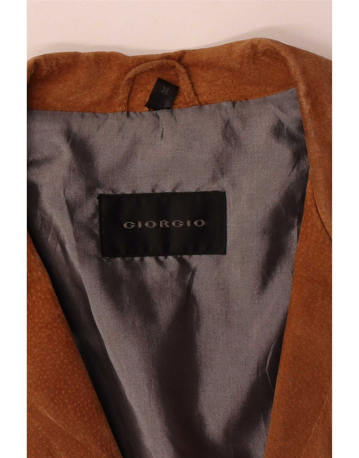 Jachetă vintage pentru bărbați din piele intoarsa UK 42 XL din piele maro