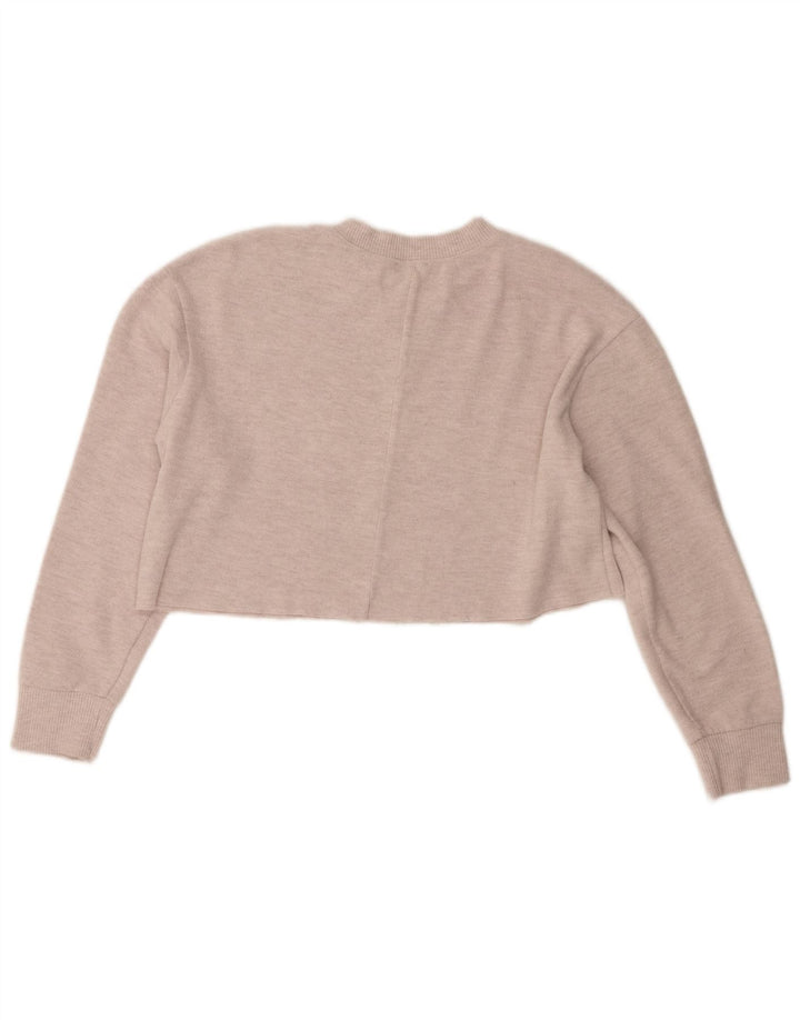 Crop Top pentru femei Zara cu mânecă lungă UK 14 Medium Bej Poliester