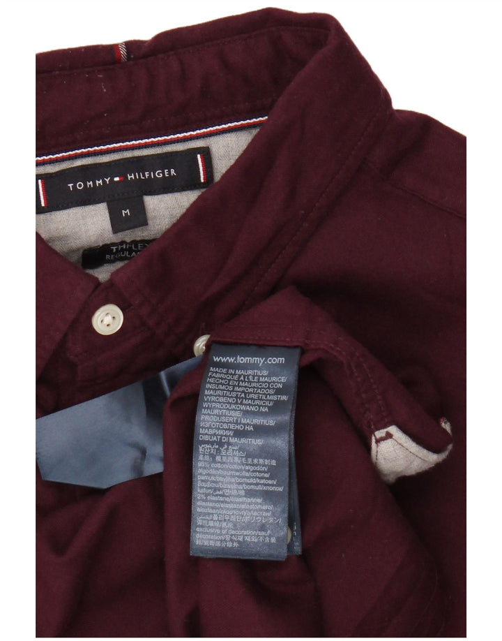 Cămașă pentru bărbați Tommy Hilfiger, cu tăiere obișnuită, din bumbac mediu burgundy