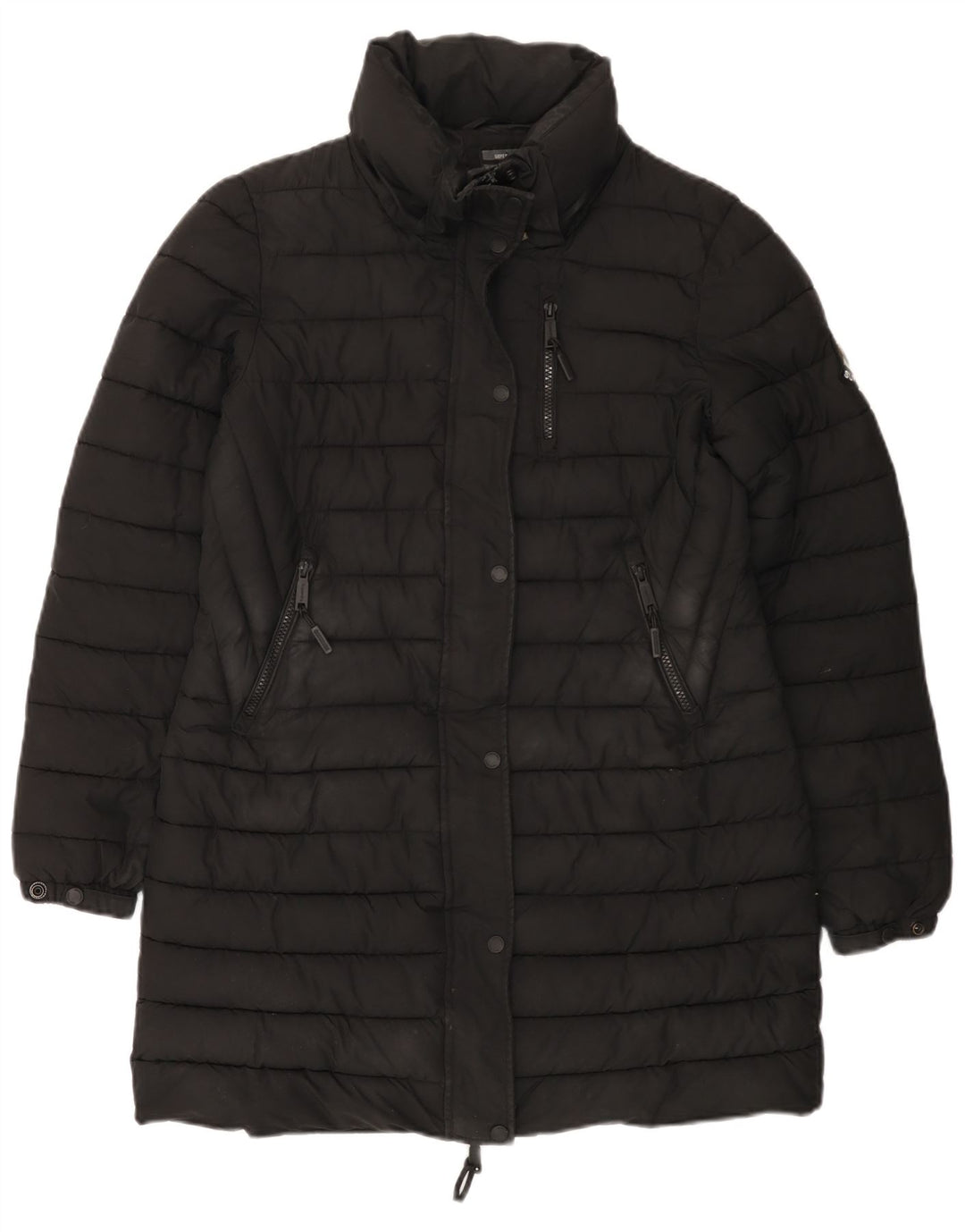 Palton căptușit pentru femei SUPERDRY UK 12 Poliester mediu negru