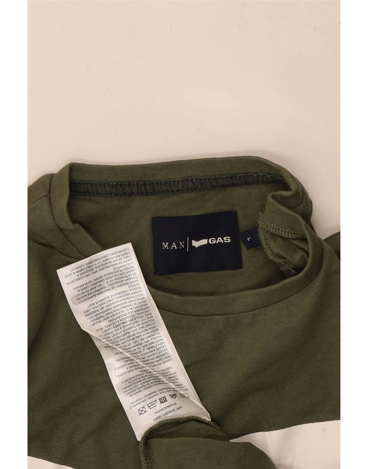 GAS tricou grafic pentru bărbați Top mare bumbac kaki