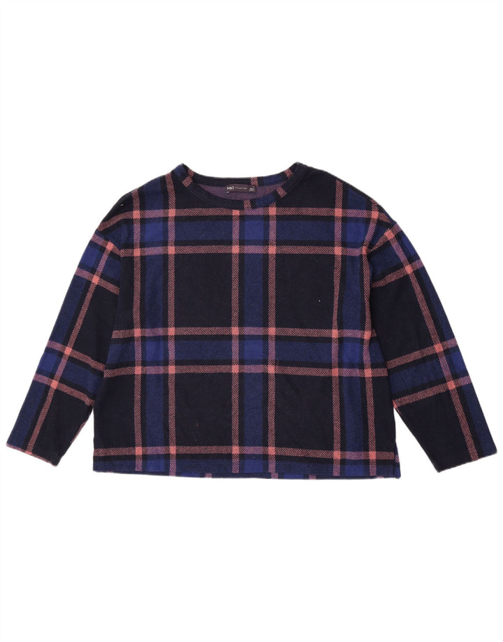 Crop Top pentru femei Marks & Spencer cu mânecă lungă UK 16, mare, carouri bleumarin