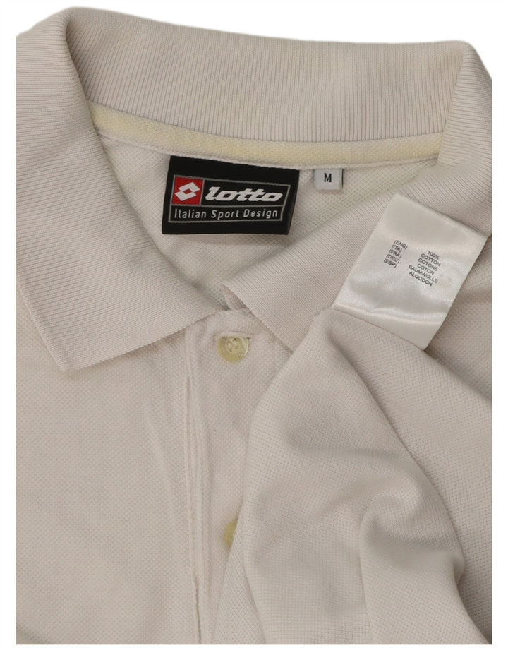 Tricou polo pentru bărbați Lotto, bumbac alb mediu