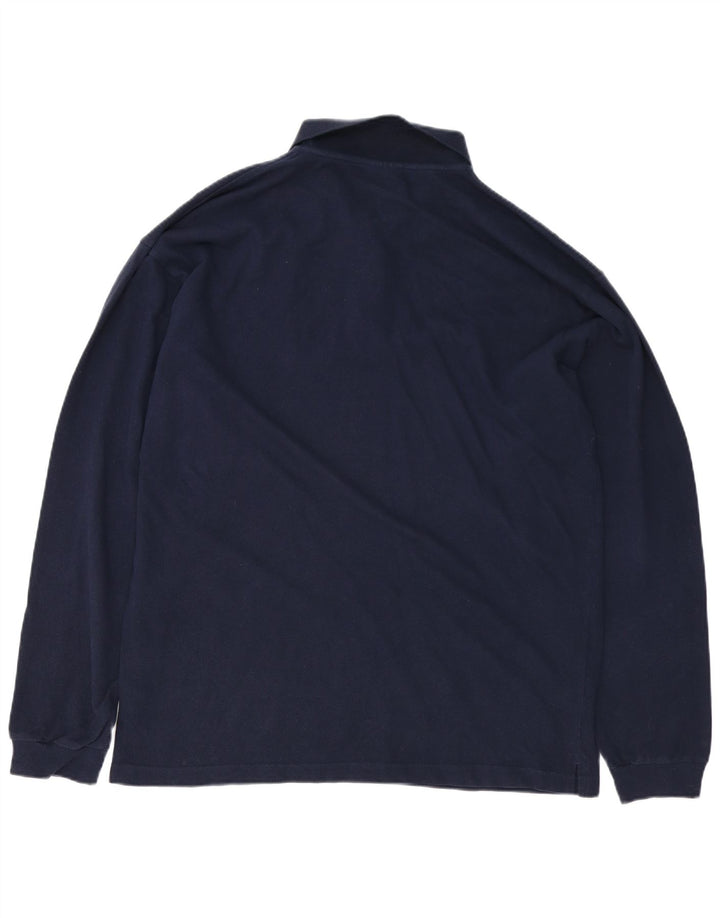 Cămașă polo pentru bărbați CHAMPION cu mânecă lungă, bumbac bleumarin 2XL