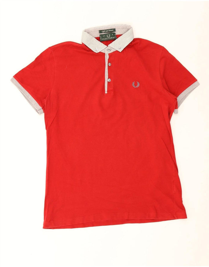 Tricou polo de rugby pentru bărbați Fred Perry, bumbac roșu mare