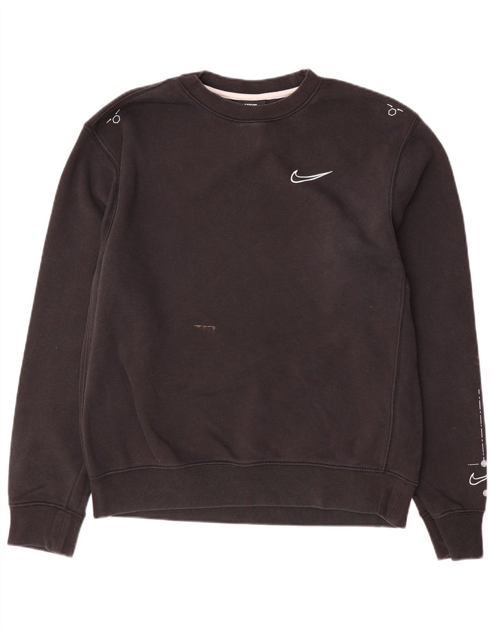 Pulover NIKE pentru bărbați, cu tăiere largă, din bumbac mic, negru