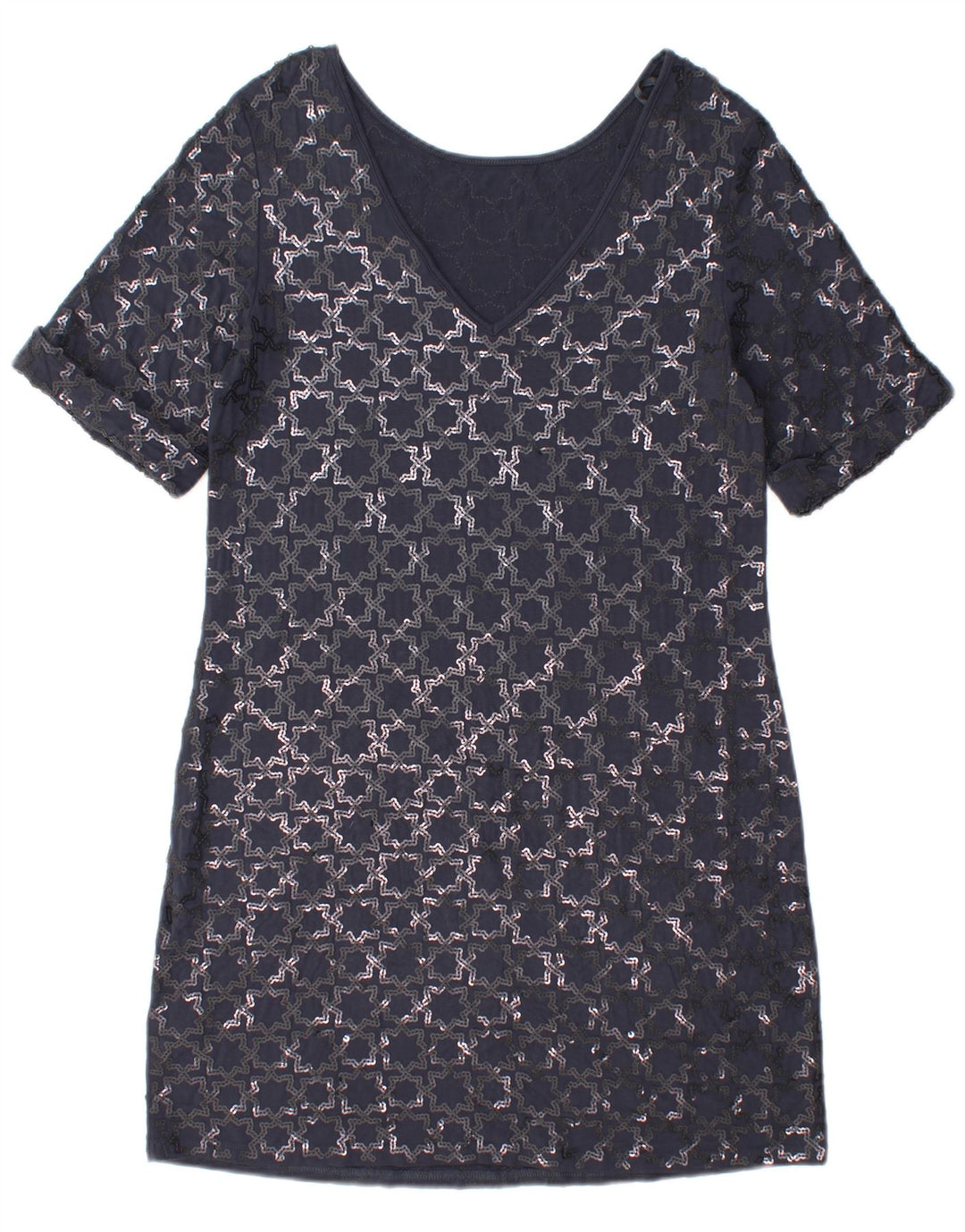 Rochie schimbătoare cu mânecă scurtă pentru femei Monsoon UK 12 Medium Bleumarin Geometric