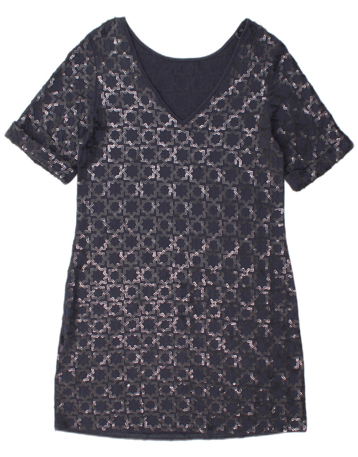 Rochie schimbătoare cu mânecă scurtă pentru femei Monsoon UK 12 Medium Bleumarin Geometric