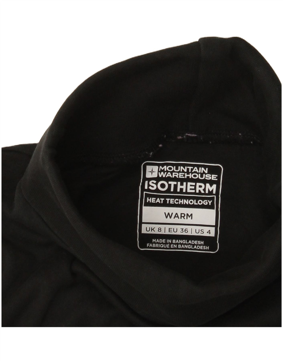 Mountain Warehouse Top pentru femei cu gât rulat cu mânecă lungă UK 8 Small Black