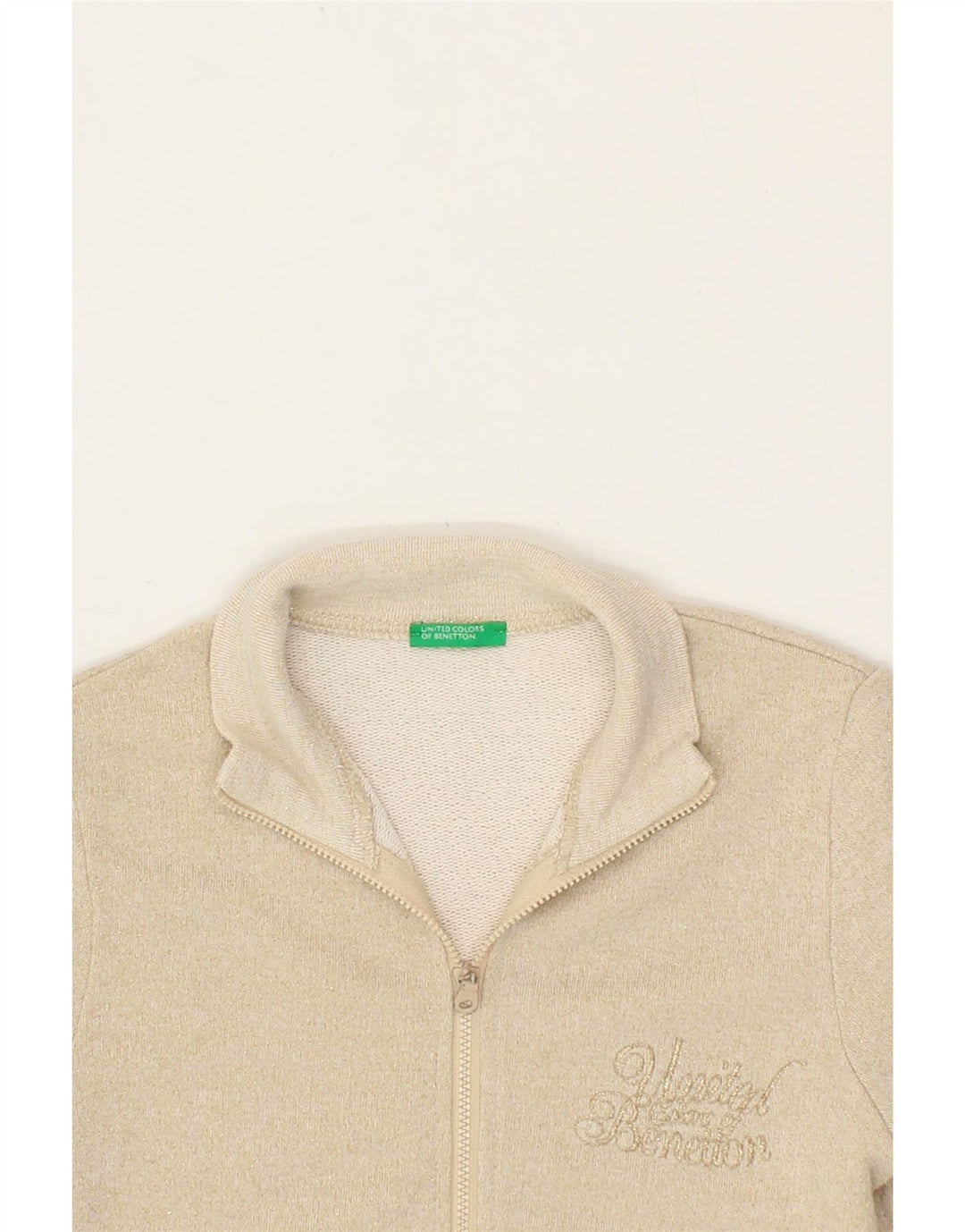 BENETTON Girls Tracksuit Top Jacket 6-7 Years Beige Vintage Benetton and Second-Hand Benetton from Messina Hembry 