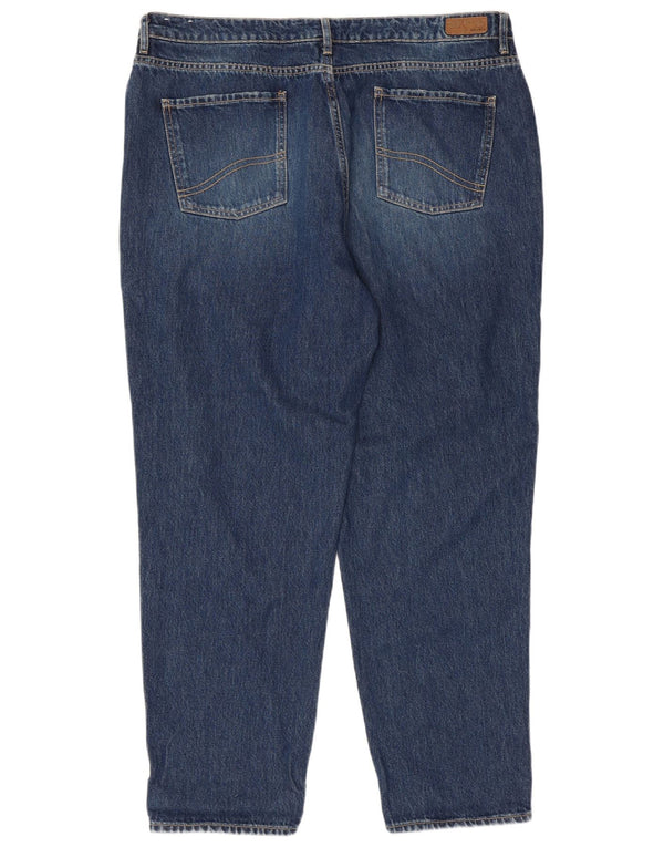 FAT FACE Jeans mom pentru femei Blugi conici învechiți UK 18 XL W38 L28 Albastru