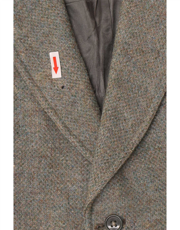 Jachetă pentru femei Harris Tweed, militară, cu 2 nasturi, lână kaki, UK 8